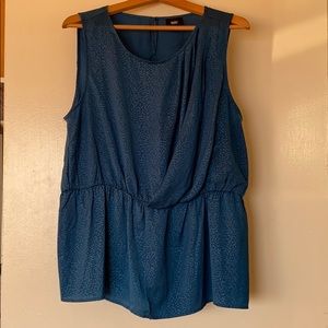 Dark teal tank with beautiful pleating drape front